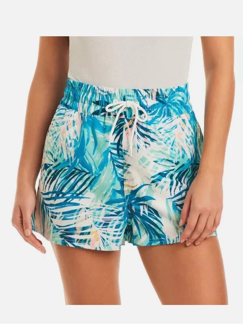 Ocean Pacific OP Tropical Swim Shorts Medium Zip Pocket Beach Cover Up UPF